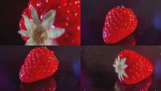 【镜头合集】微距草莓种子高清在线视频素材下载