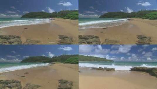 岸边沙滩海浪高清在线视频素材下载