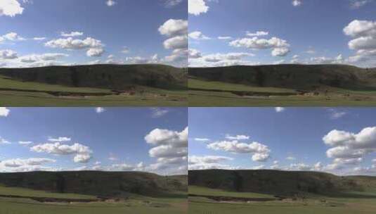 移动镜头山脚下的草原高清在线视频素材下载
