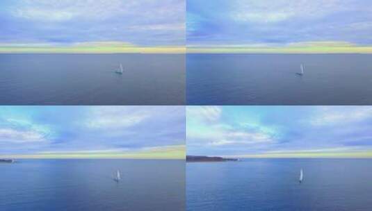 横渡海洋的帆船高清在线视频素材下载