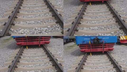 蓝色列车火车铁路动车组高清在线视频素材下载