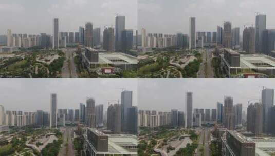 广州佛山新城高楼建筑航拍高清在线视频素材下载
