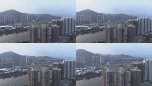 航拍香港尖沙咀跑马场赛道高清在线视频素材下载