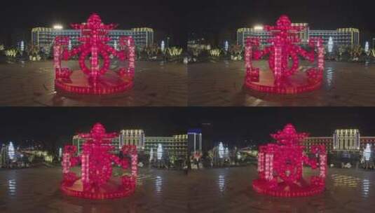春节城市广场上的红灯笼高清在线视频素材下载