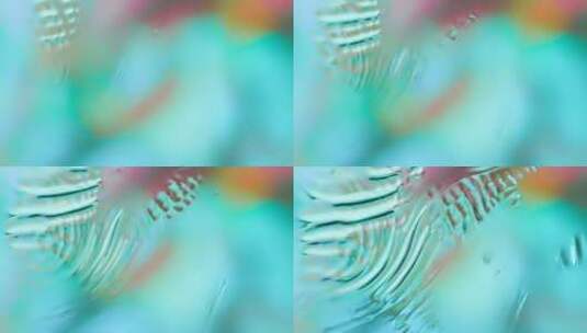绿色波纹液体水纹摄影五颜六色流动液体海浪高清在线视频素材下载
