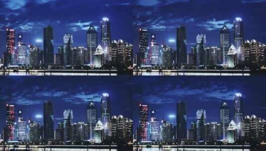 江西南昌城市延时航拍夜景赛博朋克科技风高清在线视频素材下载