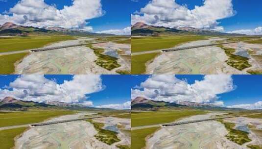 京藏高速那曲段航拍延时高清在线视频素材下载