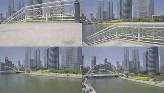 大沽桥航拍 海河 河东区航拍 天津城市高清在线视频素材下载