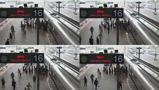 进入高铁列车的乘客高清在线视频素材下载