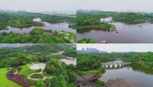 重庆市园博园航拍高清在线视频素材下载