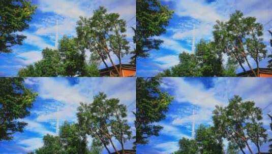 4K西安蓝蓝的天白白的云高清在线视频素材下载
