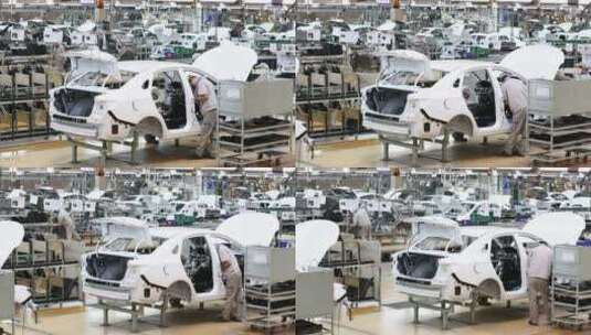 汽车工厂生产车间实拍高清在线视频素材下载