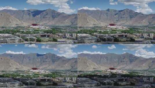 西藏拉萨布达拉宫延时全景高清在线视频素材下载
