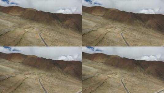 航拍西藏日喀则珠峰大本营公路风光高清在线视频素材下载