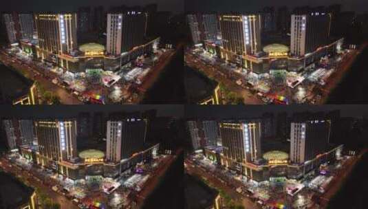 商业中心夜市「航拍分镜7」20220729高清在线视频素材下载