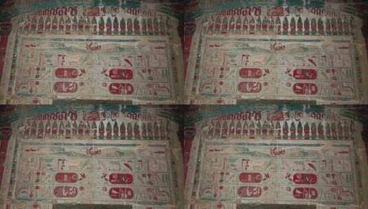 埃及女王神殿的精美壁画高清在线视频素材下载