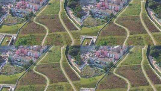 航拍深圳龙华区观澜立体生态绿化高清在线视频素材下载