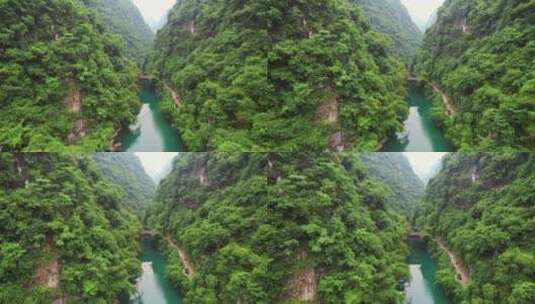 航拍长江三峡湖北宜昌段峡谷江景自然风光高清在线视频素材下载