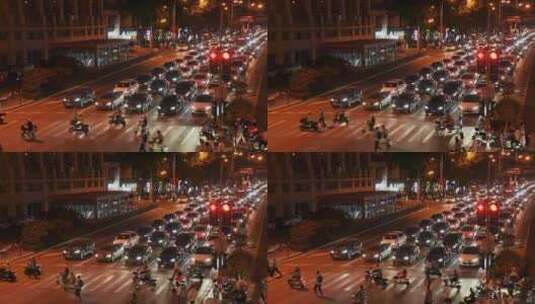 城市路口红绿灯过马路高清在线视频素材下载
