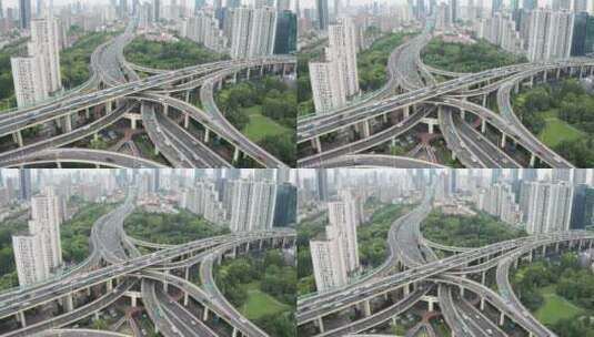 上海延安高架航拍高清在线视频素材下载