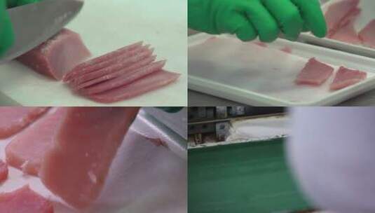 海鱼鱼产品加工三文鱼高清在线视频素材下载
