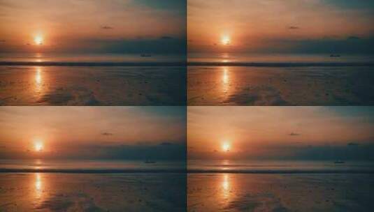 夕阳下的海平面高清在线视频素材下载