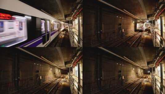 地铁隧道里的交叉道口高清在线视频素材下载