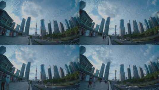 上海陆家嘴建筑光影延时高清在线视频素材下载