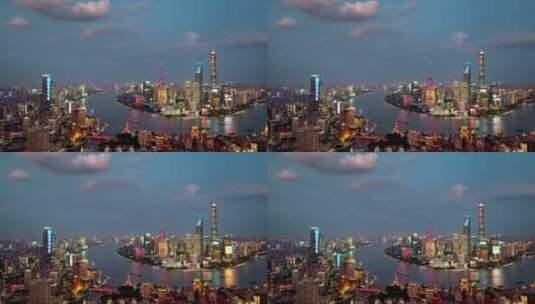 上海傍晚航拍高清在线视频素材下载