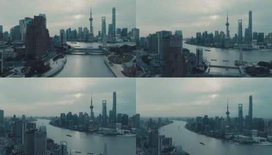上海浦东陆家嘴航拍高清在线视频素材下载