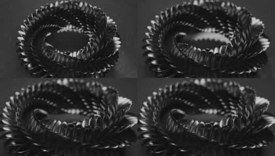循环的黑白蛇鳞戒指高清在线视频素材下载