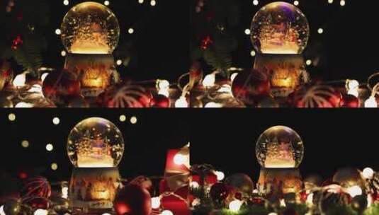 圣诞节平安夜浪漫温馨水晶球高清视频高清在线视频素材下载