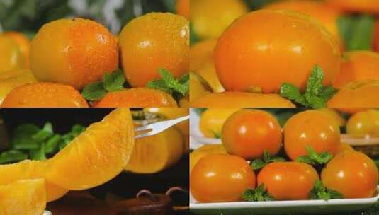 新鲜柿子高清在线视频素材下载