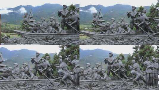 长江第一湾红军长征纪念碑高清在线视频素材下载