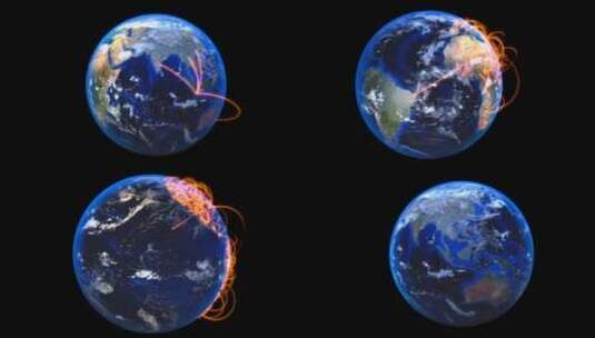 4k全球网络连接通信地球动画视频素材带通道高清在线视频素材下载