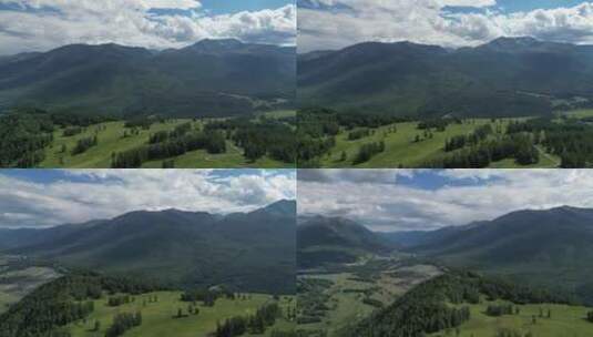 自然风光无人机航拍新疆天池风景区高清在线视频素材下载