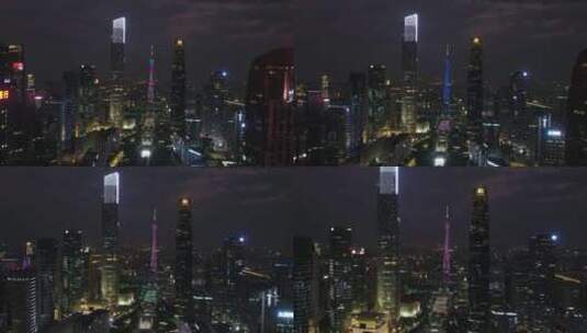 航拍广州城市夜景空镜高清在线视频素材下载