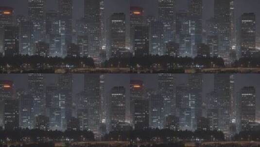 国贸夜景 北京夜景 原片素材高清在线视频素材下载