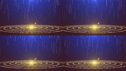 深蓝背景金色粒子雨舞台大屏高清在线视频素材下载