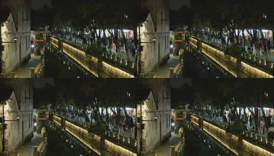 苏州平江路夜景-4k人流实拍高清在线视频素材下载