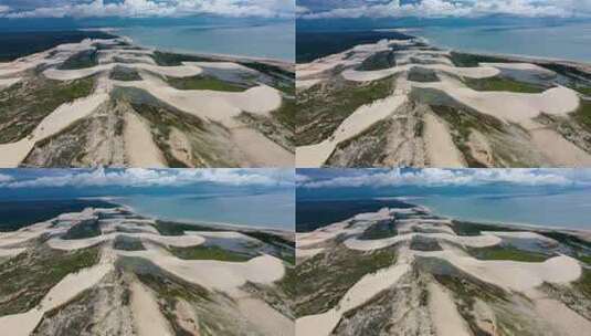 巴西标志性的雨水湖和沙丘。杰里科阿卡拉塞阿拉。高清在线视频素材下载