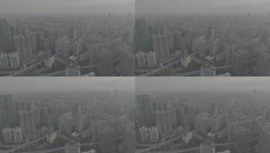LOG广州午后城市风光航拍高清在线视频素材下载