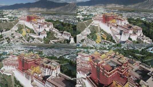西藏拉萨布达拉宫航拍高清在线视频素材下载