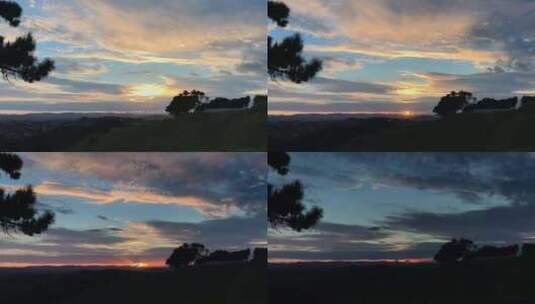 延时拍摄多云天气的日落高清在线视频素材下载