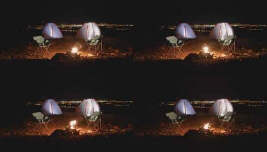 营火帐篷之夜高清在线视频素材下载