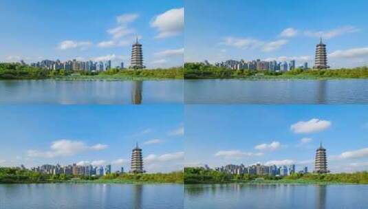 南宁延时 五象湖 高楼大厦 城市风光高清在线视频素材下载