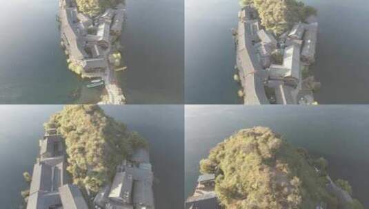 4K 航拍人间绝美摩梭族泸沽湖神湖神山高清在线视频素材下载