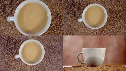 咖啡豆咖啡杯高清在线视频素材下载
