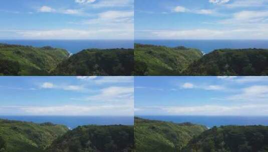 夏威夷太平洋岛屿上美丽的自然景观-空中高清在线视频素材下载