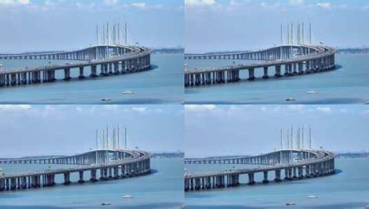 青岛跨海大桥车水马龙8K高清在线视频素材下载